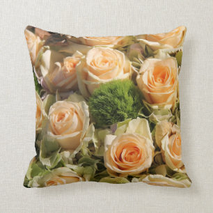 Pastel pink rose pillow