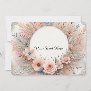 Pastel Pink Roses and Delicate Lace Details Invitation