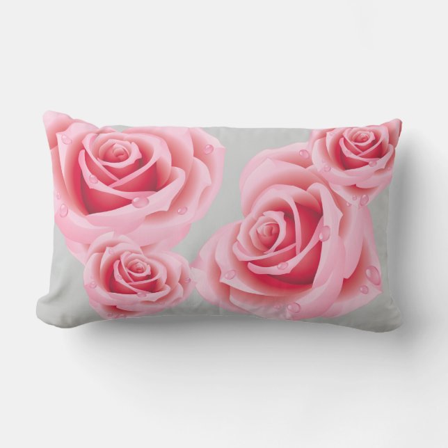 Pastel Pink Roses Throw Pillow (Front)