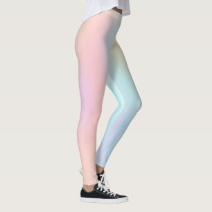 Pastel Pink Sea Green Ombre Gradient Leggings