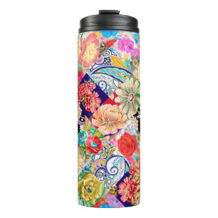 Pastel pink Seamless pattern spring branch delicat Thermal Tumbler