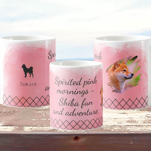 Pastel Pink Shiba Inu Mug – Custom Photo & Name