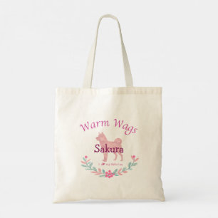 Pastel Pink Shiba Inu Personalised Christmas Tote Bag