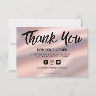 Pastel Pink Silk Thank you Media Insert