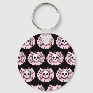 Pastel Pink Skull and Crossbones Key Ring