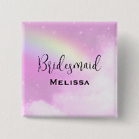 Pastel Pink Sky with Yellow Rainbow Bridesmaid