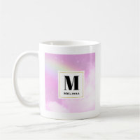 Pastel Pink Sky with Yellow Rainbow Monogram
