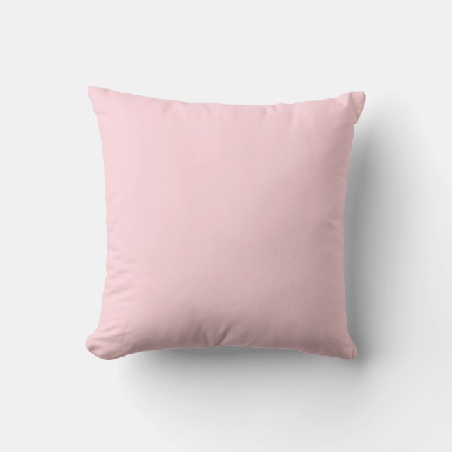 Pastel pink solid colour cushion (Front)