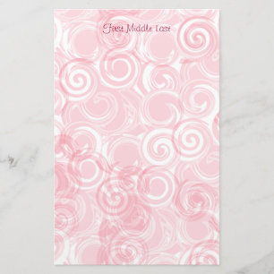 Pastel Pink Spiral Custom Template Background Stationery