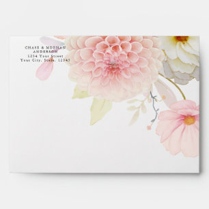 Pastel Pink Spring Flowers BarefootBride™ Envelope