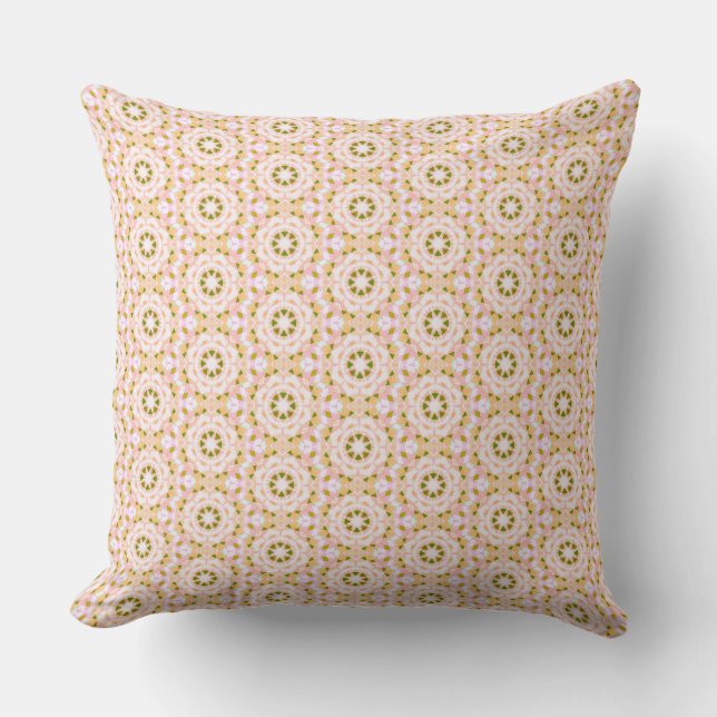 Pastel Pink Spring Green Star Dopamine Decor Girly Cushion (Front)