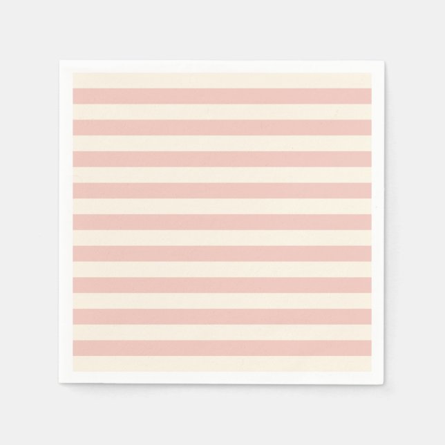 Pastel Pink Stripe Pattern Modern Minimalist Napkin (Front)