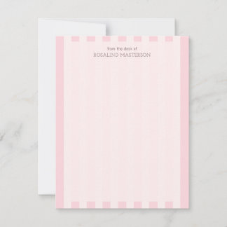 Pastel Pink Stripes Elegant Monogram Card