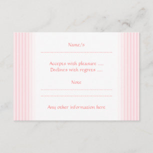 Pastel Pink Stripes. RSVP Card