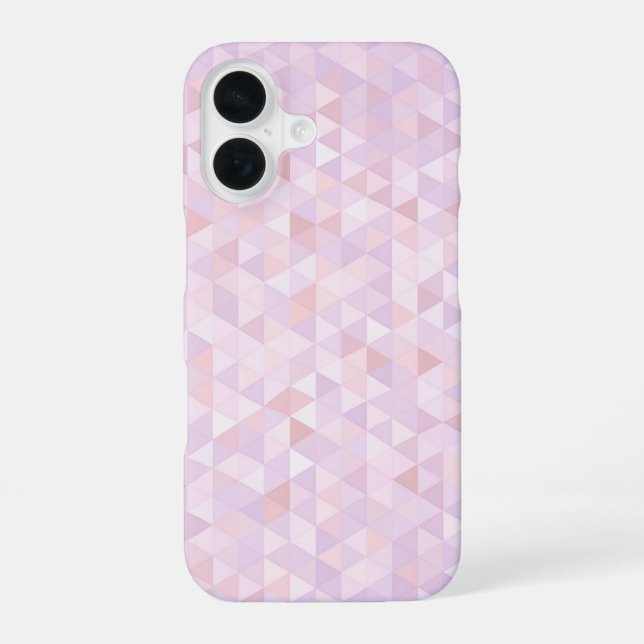 Pastel Pink Triangle Pattern iPhone 16 Case (Back)