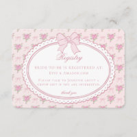 Pastel Pink Vintage Fancy Floral Bridal Registry