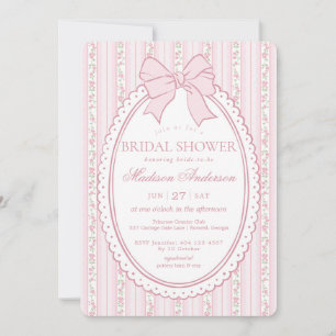 Pastel Pink Vintage Fancy Floral Bridal Shower Invitation