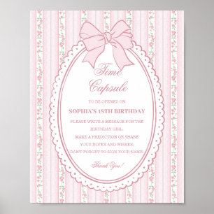 Pastel Pink Vintage Fancy Floral Time Capsule Poster