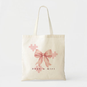 Pastel Pink Watercolor Bow Totebag Tote Bag