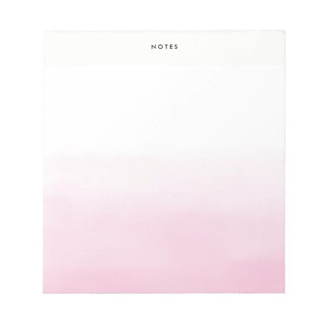 Pastel Pink Watercolor Ombre Chic Personalised Notepad (Front)