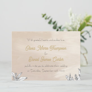 Pastel Pink Wedding Invitation