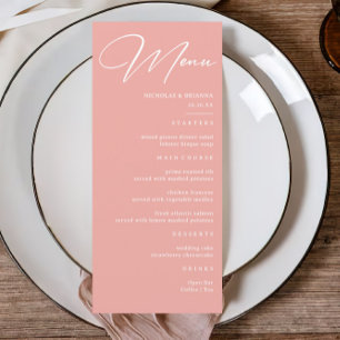 Pastel Pink Wedding  Menu