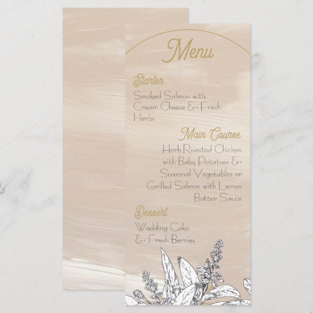 Pastel Pink Wedding Menu (Front/Back)