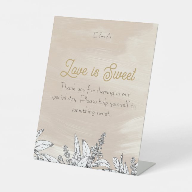Pastel Pink Wedding Pedestal Sign (Front)