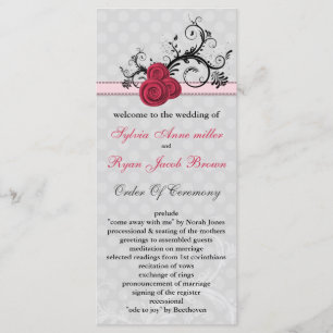 pastel  pink Wedding program Programme