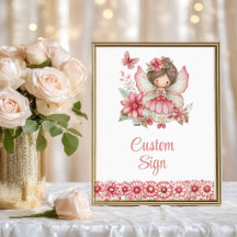 Pastel Pink Whimsical Fairy Floral 4th Birthday 