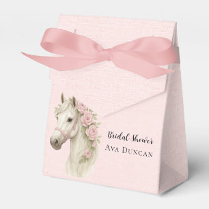 Pastel Pink & White Horse Bridal Shower Favour Box