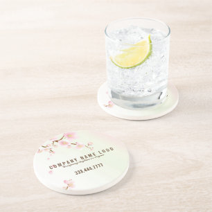 Pastel Pink & White Spring Cherry Blossom Coaster