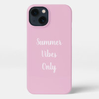Pastel Pink & White Summer Vibes Only Typography