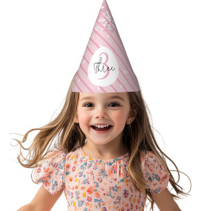 Pastel Pink Winter Wonderland Snowflake Party Hat