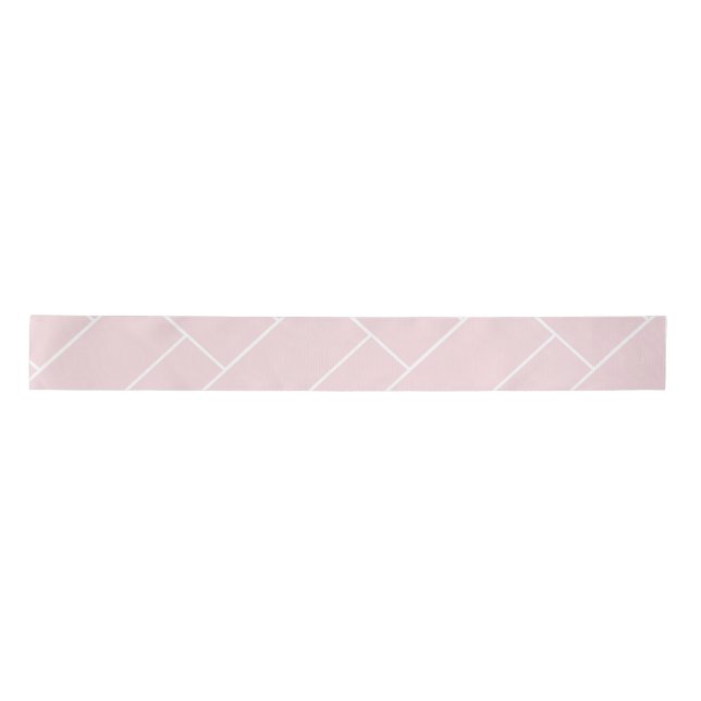 Pastel Pink with A White Geometric Pattern Satin Ribbon (Front)