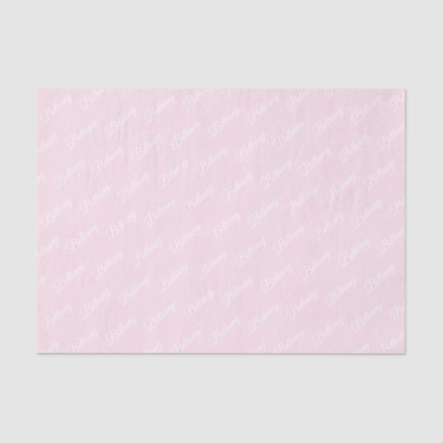 Pastel pink with white text. tissue paper (Front)