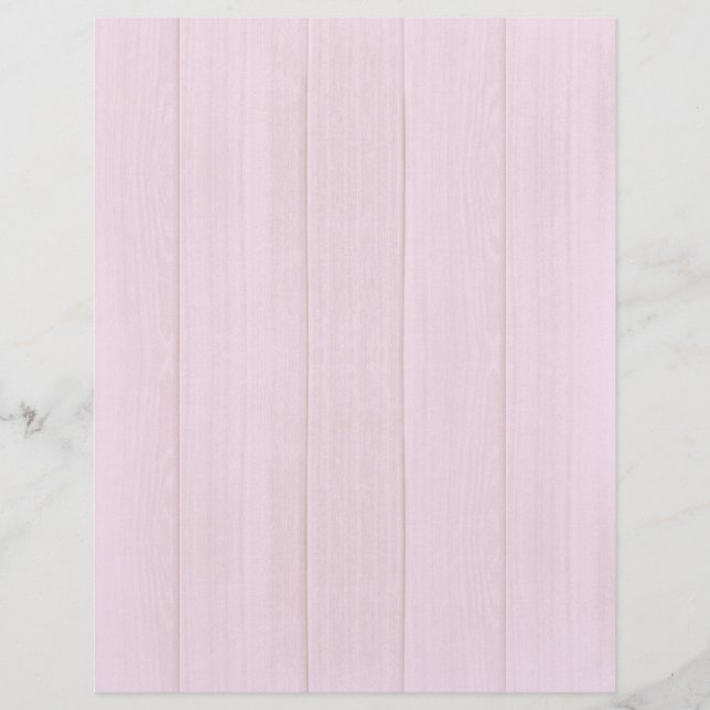 Pastel Pink Wood Scrapbook Paper (Front)