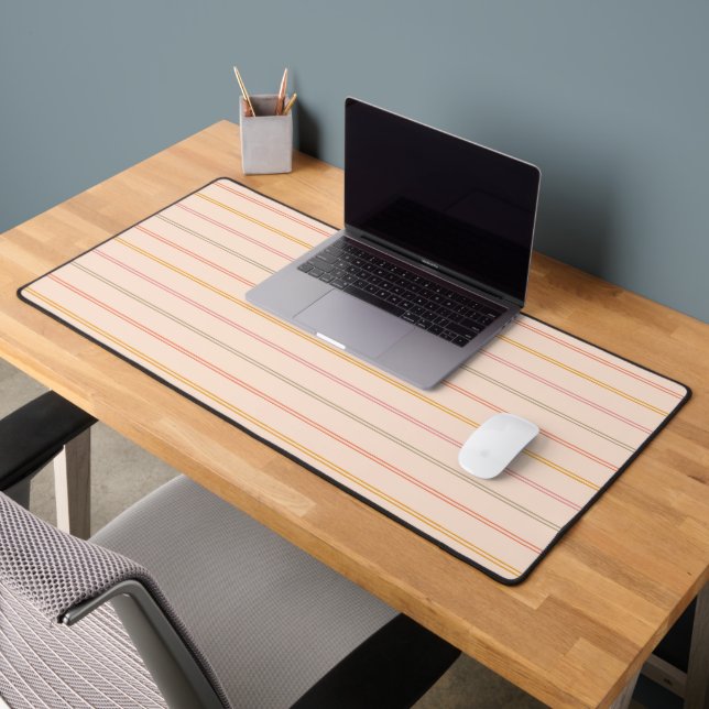 Pastel Pinstripes Desk Mat (Office 2)