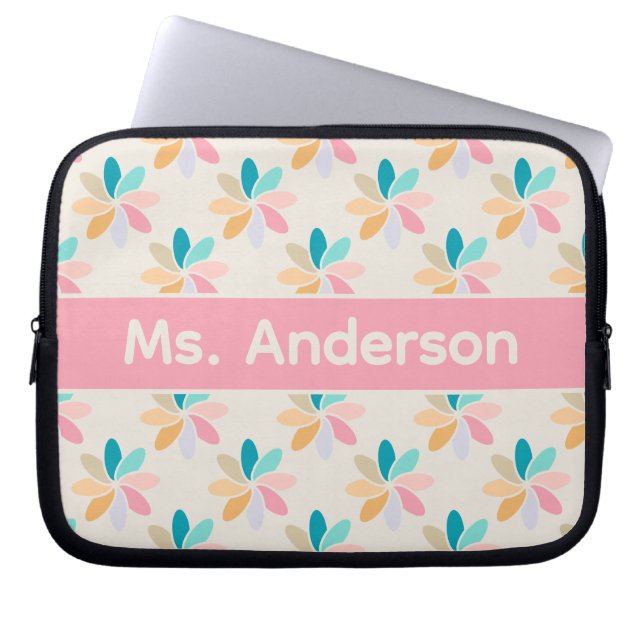 Pastel Pinwheel Personalised Laptop Sleeve (Front)