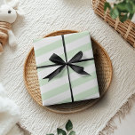 Pastel Pistachio and White Wide Horizontal Striped Wrapping Paper<br><div class="desc">Pastel Pistachio and White Wide Horizontal Striped Wrapping Paper</div>