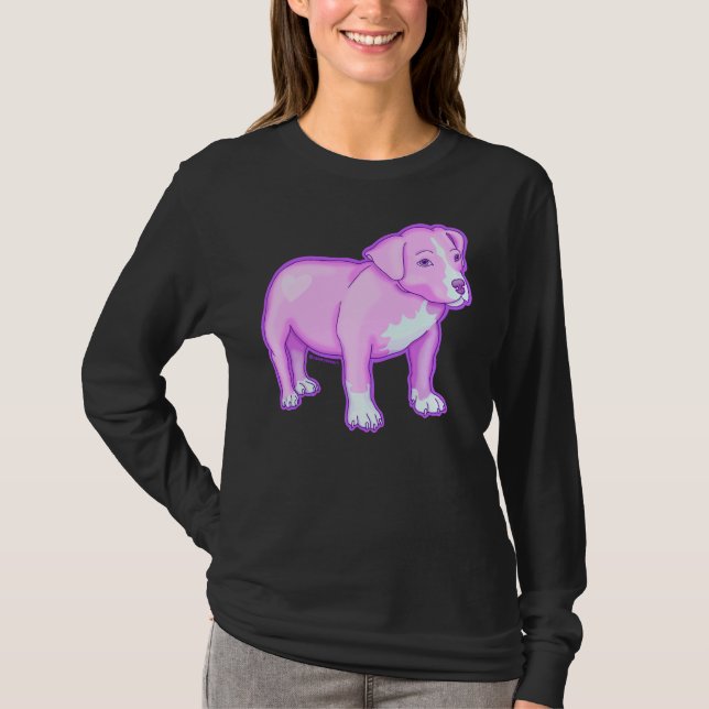 Pastel Pitbull Purple T-Shirt (Front)