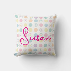 Pastel Pixels Kids Throw Pillow