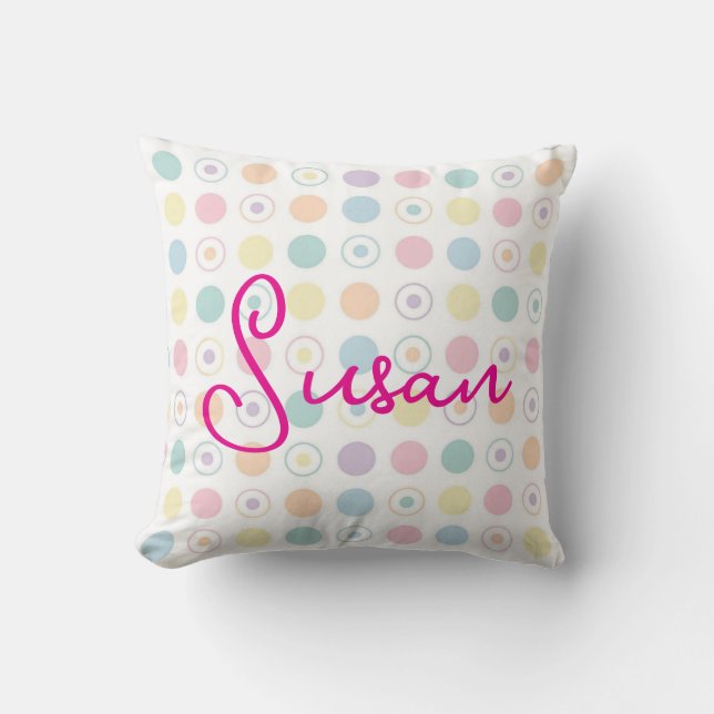 Pastel Pixels Kids Throw Pillow (Front)