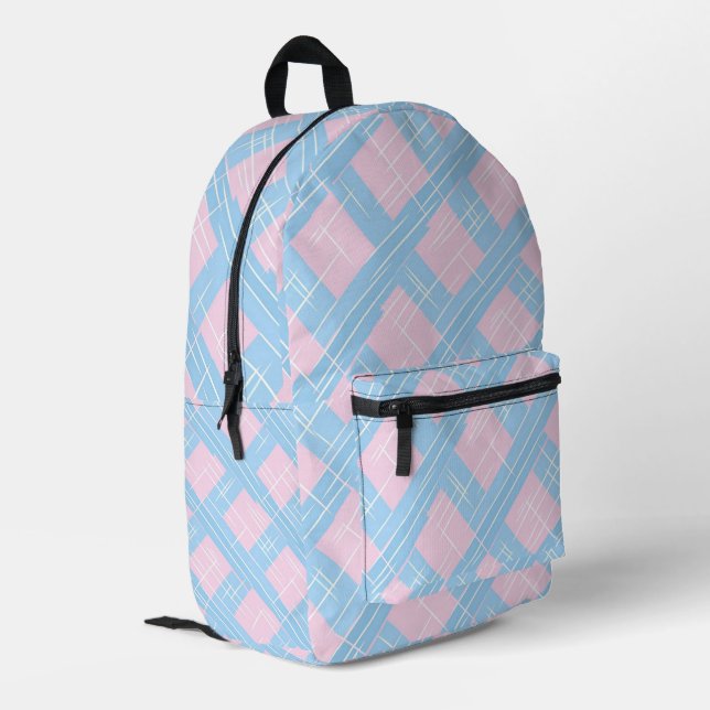 Pastel Plaid Backpack (Back Corner Left)