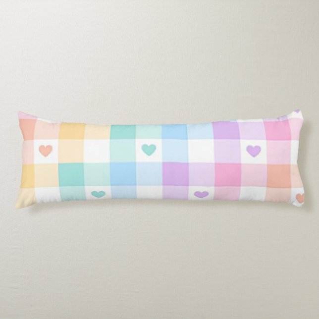 Pastel Plaid Body Cushion (Front)
