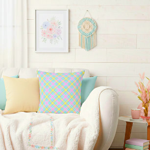 Pastel plaid  cushion