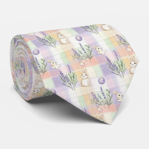 Pastel Plaid Easter Bunny Pattern (1) Tie