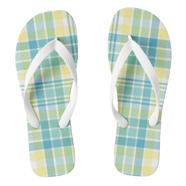 Pastel Plaid Jandals (Footbed)