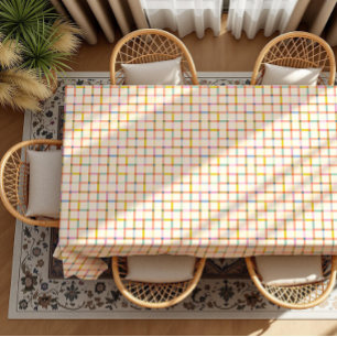 Pastel Plaid matching colourful trendy Tablecloth