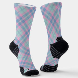 Pastel Plaid Mermaid-Color Socks